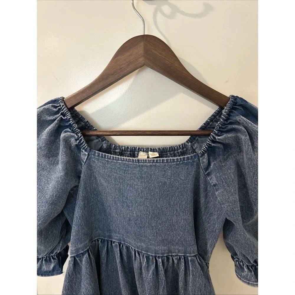Washed Denim Short Sleeve Dress Girls Size 10 Dillards Evolutionary Summer - Picture 9 of 10